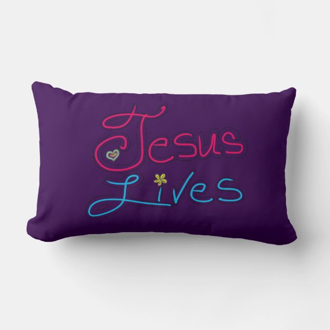 Almofada Lombar Jesus Lives Purple  (Frente)