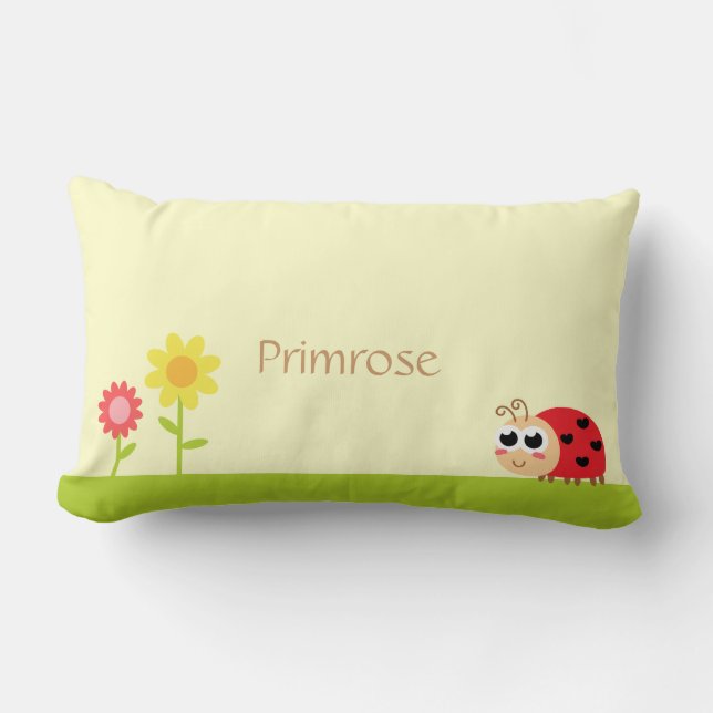 Almofada Lombar Joaninha bonito do bebê com pontos do coração em (Frente)