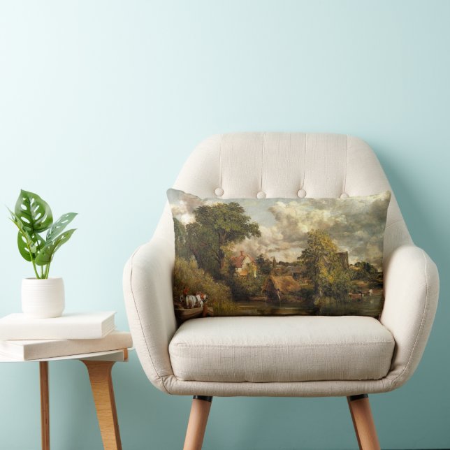 Almofada Lombar John Constable - obra de arte O Cavalo Branco (Cadeira)