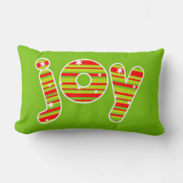 Almofada Lombar JOY at Christmas, Red & Green Stripes