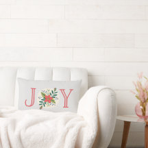 Joy Poinsettia Cinza de Luz Floral Travesseiro