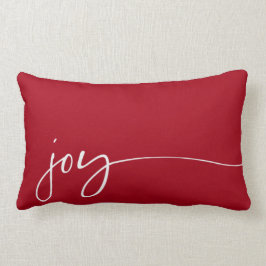 Almofada Lombar Joy Red Elegant Script Typografia Natal