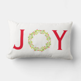 Almofada Lombar JOY Wreath Reversible Red and Green Christmas