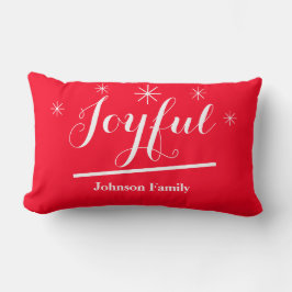 Almofada Lombar Joyful Legal Script Name Rustic Chic Red Christmas