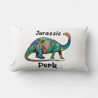 Almofada Lombar Jurassic Perk Colorido Dinossauro Branco