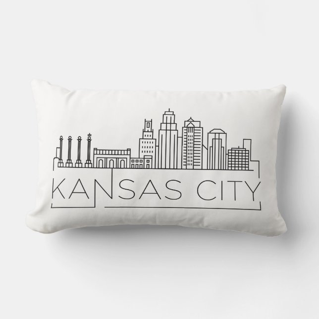 Almofada Lombar Kansas City, Arkansas Skyline Lumbar Travesseiro (Frente)