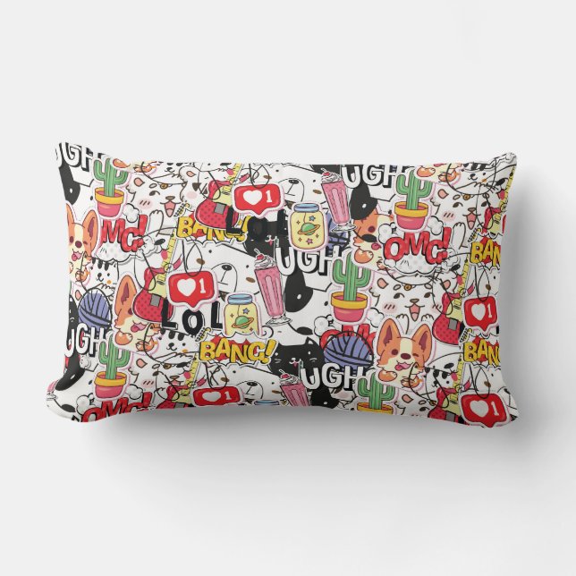 Almofada Lombar kawaii funny pet design - cute animal lover  (Frente)