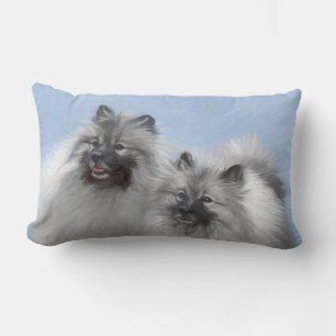 Almofada Lombar Keeshond Pair de Kees pintando Arte Animal Origina