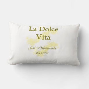 Almofada Lombar La Dolce Vita amarelo casal de noivos Nome data br