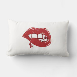 Almofada Lombar Lábios Vermelhos Vampiros Derrubando Sangue