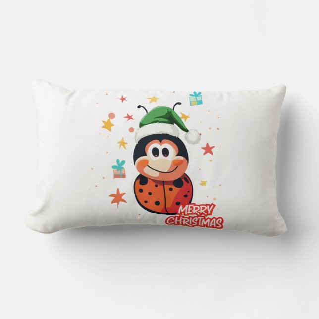 Almofada Lombar Ladybug de Natal Cheer (Frente)