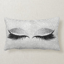 Almofada Lombar Lâmpadas de Ativação do Glam Preto Glitter Sequenc