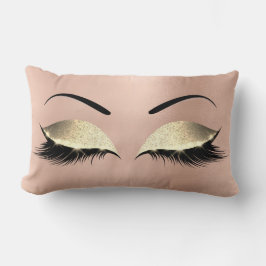 Almofada Lombar Lâmpadas de ativação do vidro preto brilhante rosa