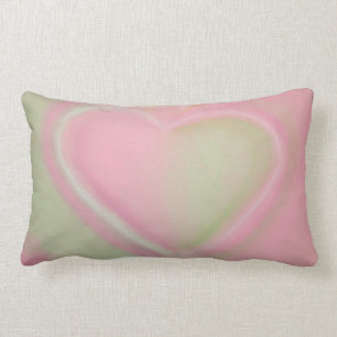 Almofada Lombar Lance verde e cor-de-rosa Pastel do coração