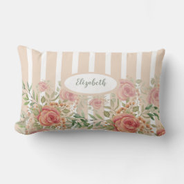 Almofada Lombar Laranja E Rosas De Jardim De Escamudo Doces