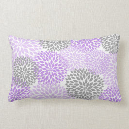 Almofada Lombar Lavanda e Cinza Dahlia / travesseiro retangular Mã