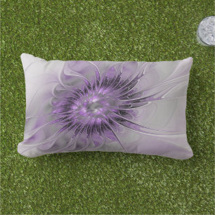 Almofada Lombar Lavanda Flor Sonho Moderno Abstrato de Arte Fracta