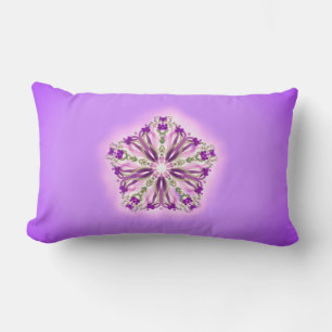 Almofada Lombar Lavanda roxa do *~* & mandala cor-de-rosa da fita