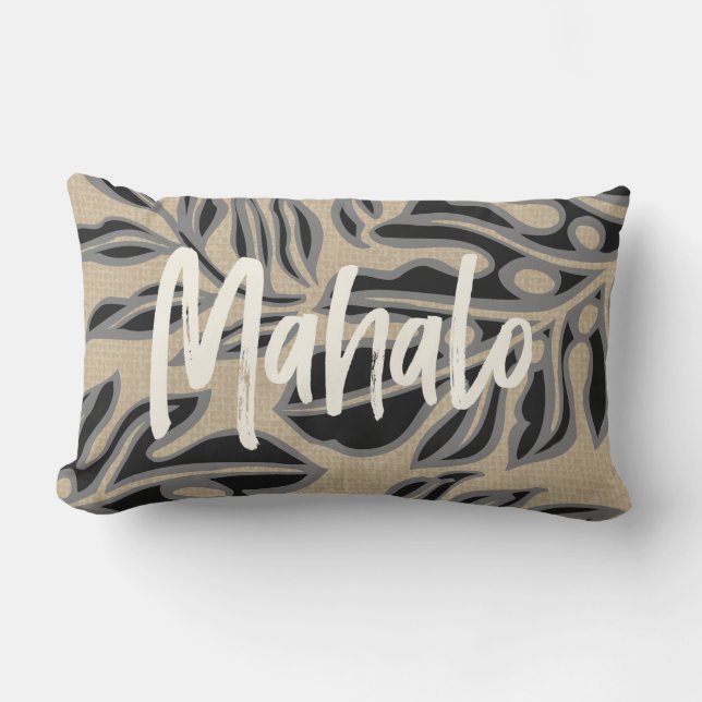 Almofada Lombar Leaf Tiki — Carvões tropicais havaianos (Frente)