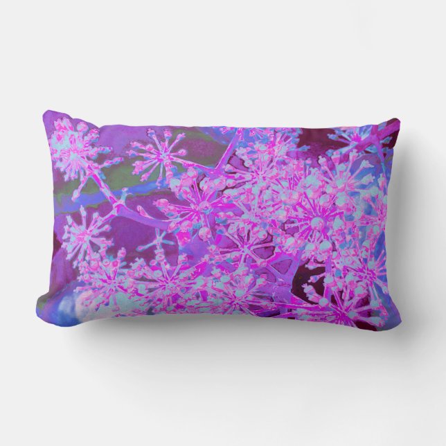 Almofada Lombar Legal Abstrato na Natureza, em Rosa Quente e Roxo (Frente)
