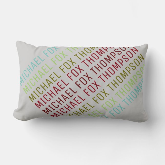 Almofada Lombar legal e moderno, tipografia de nomes (Frente)