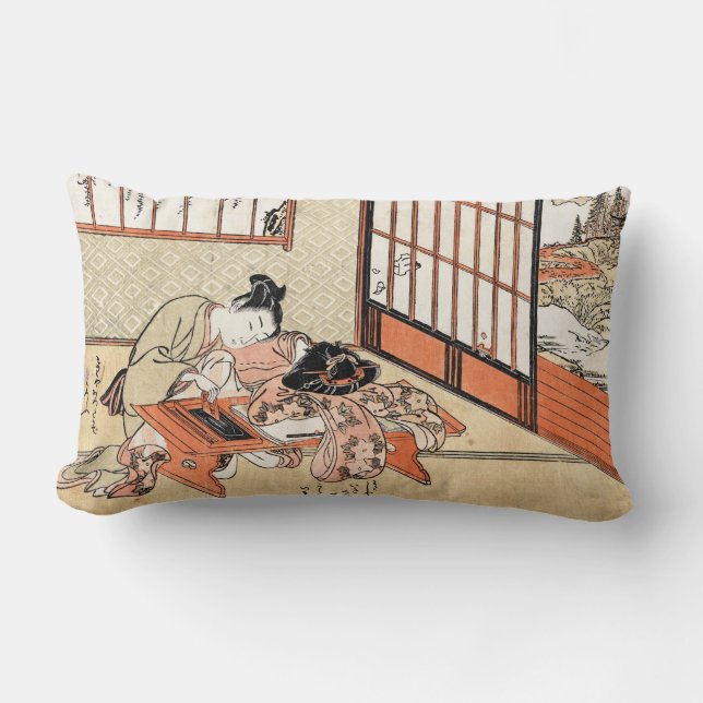 Almofada Lombar Legal pergaminho ukiyo-e geisha (Frente)
