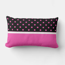 Almofada Lombar Legal rosa e preto, bolinhas. Adicionar seu nome