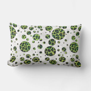Almofada Lombar Leopardo Bolinhas preto e verde