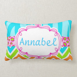 Almofada Lombar Leopardo brilhante e Chevron da zebra