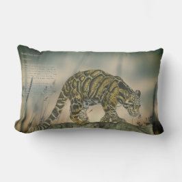 Almofada Lombar Leopardo nublado, Bonito Pintado À Mão, Ameaçado D