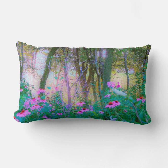 Almofada Lombar Levantamento do Sol Brilhante com Confluentes Rosa (Frente)