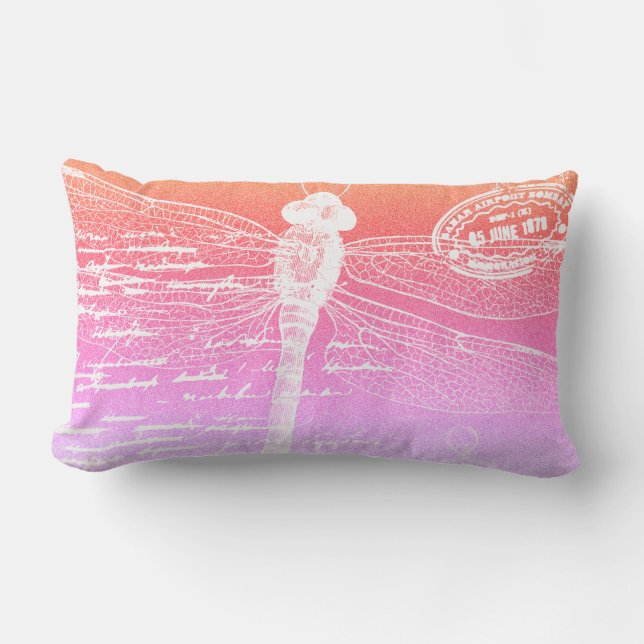 Almofada Lombar Libélula gradiente pastel sonho (Frente)