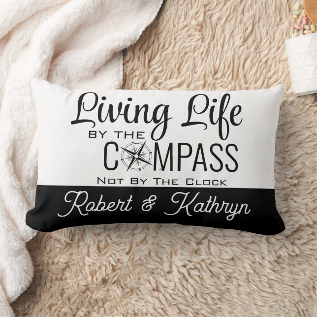 Almofada Lombar "Life By the Compass" Personalizado (Cobertor)