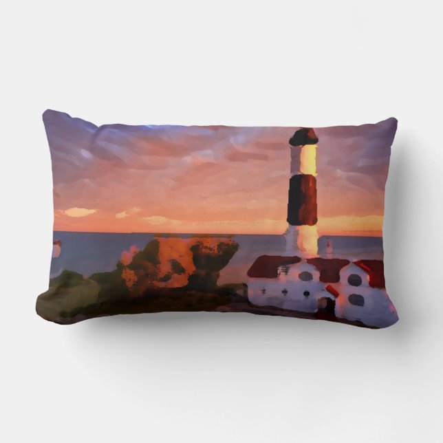 Almofada Lombar lighthouse sunrise trow pillow (Frente)
