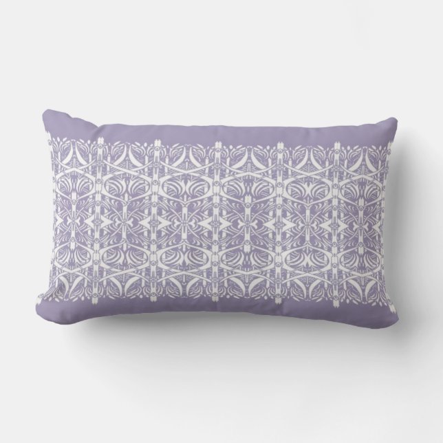 Almofada Lombar Lilac e travesseiro branco do teste padrão de (Frente)