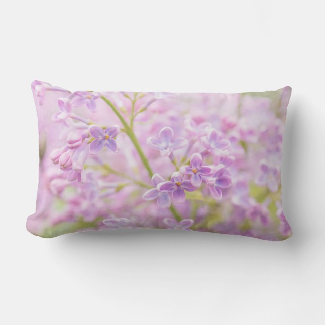 Almofada Lombar Lilac Flowers Mist (Frente)