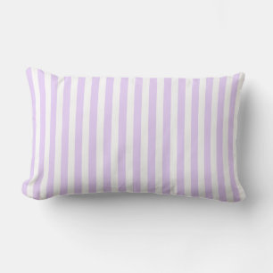 Almofada Lombar Lilac, púrpura e tiras doces brancas
