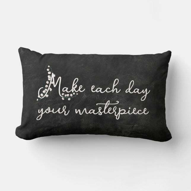 Almofada Lombar Lily do Vale com Cotação (Frente)