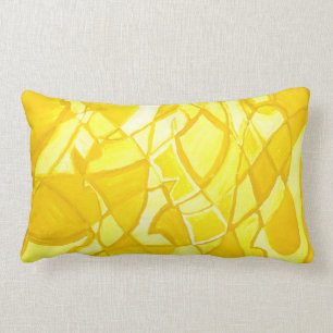 Almofada Lombar Limão ensolarado - travesseiro abstrato amarelo d