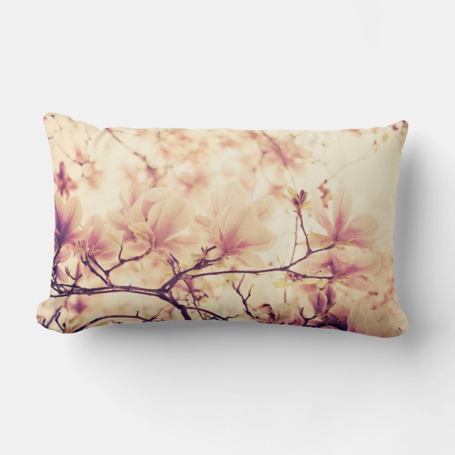 Almofada Lombar Linda flor pastel magnolia (Frente)