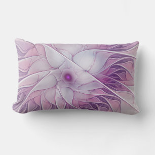 Almofada Lombar Linda Flor Rosa Moderna Abstrato, Arte Fractal