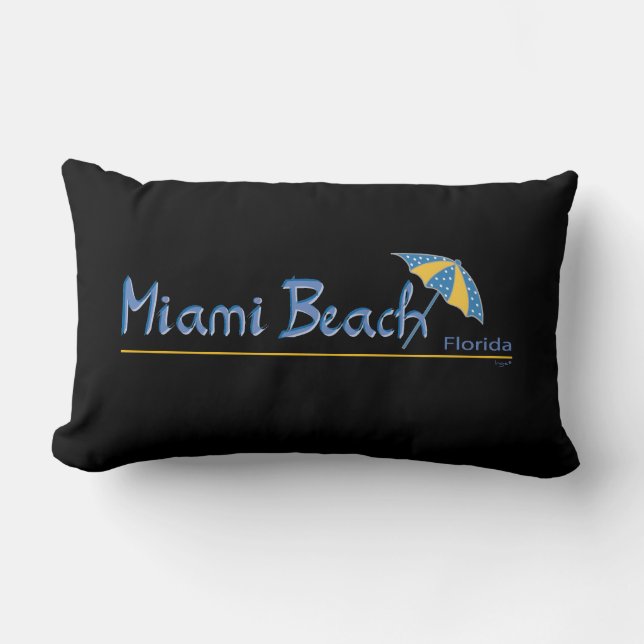 Almofada Lombar Linda Miami Flórida com Guarda-chuvas (Frente)