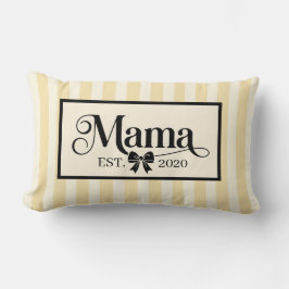 Almofada Lombar Lindo Enfeite Listrado de Amarelo da Mamãe Persona