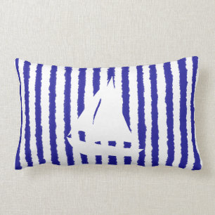 Almofada Lombar Linhas azuis travesseiro decorativo do lance da
