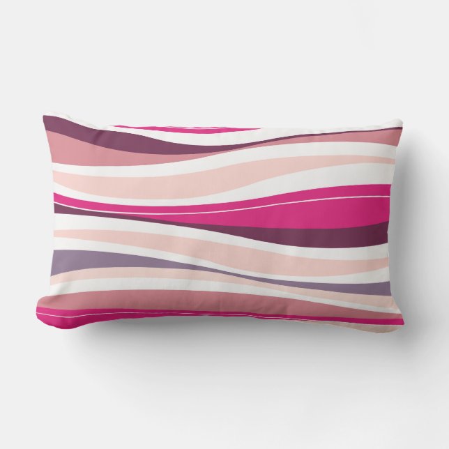 Almofada Lombar Linhas Curvy desenhista do fuschia (Frente)