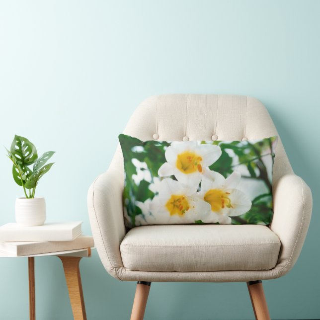 Almofada Lombar Lírios brancos - Lily Flower Lilium candidata (Cadeira)