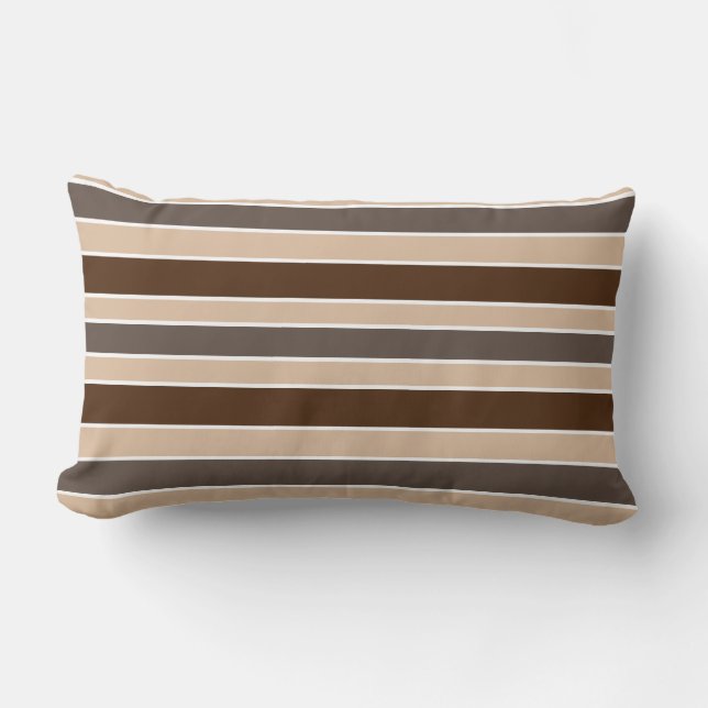 Almofada Lombar Listra Horizontal Bege Marrom (Frente)