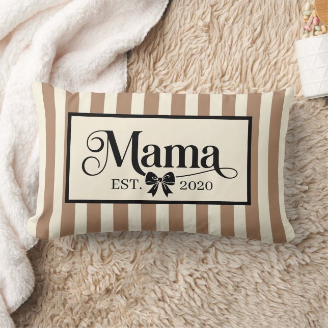 Almofada Lombar Listra Marrom Chic Personalizado Presente da Mamãe (Cobertor)