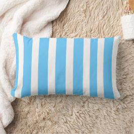 Almofada Lombar Listras de Cabana Azul Céu e Branco