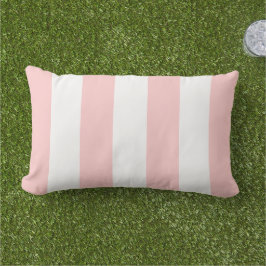 Almofada Lombar Listras de Cabana Rosa e Branco Pétala